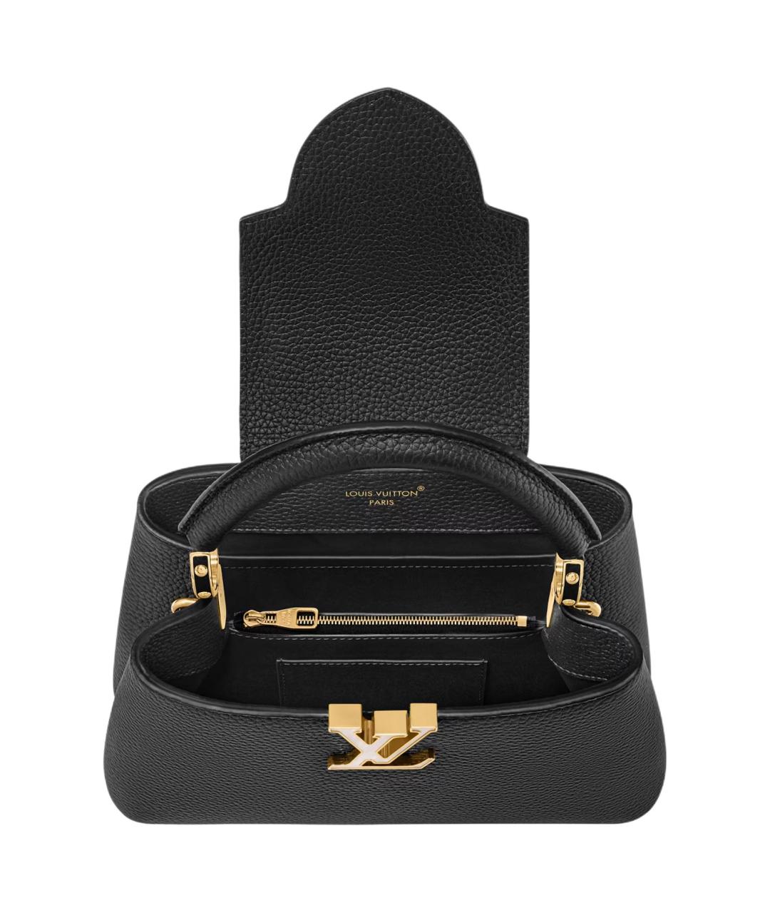 LOUIS VUITTON Черная кожаная сумка через плечо, фото 4