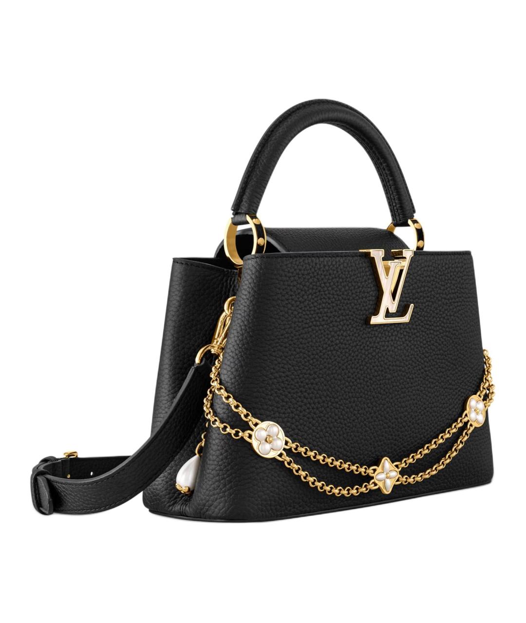 LOUIS VUITTON Черная кожаная сумка через плечо, фото 2