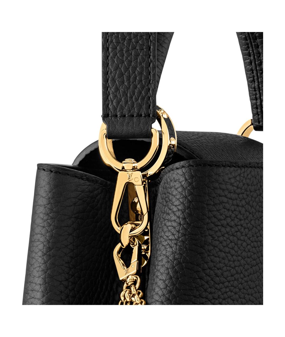 LOUIS VUITTON Черная кожаная сумка через плечо, фото 5