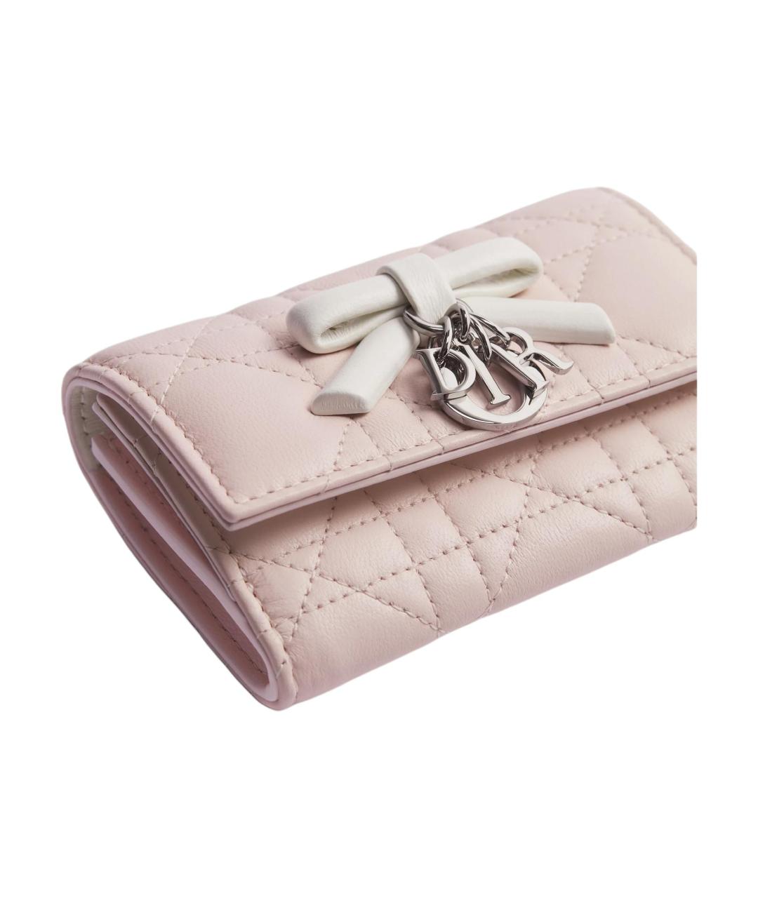 CHRISTIAN DIOR Розовый кожаный кошелек, фото 5