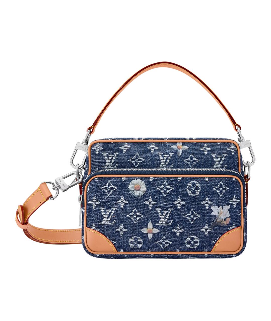 LOUIS VUITTON Синяя деним сумка на плечо, фото 1