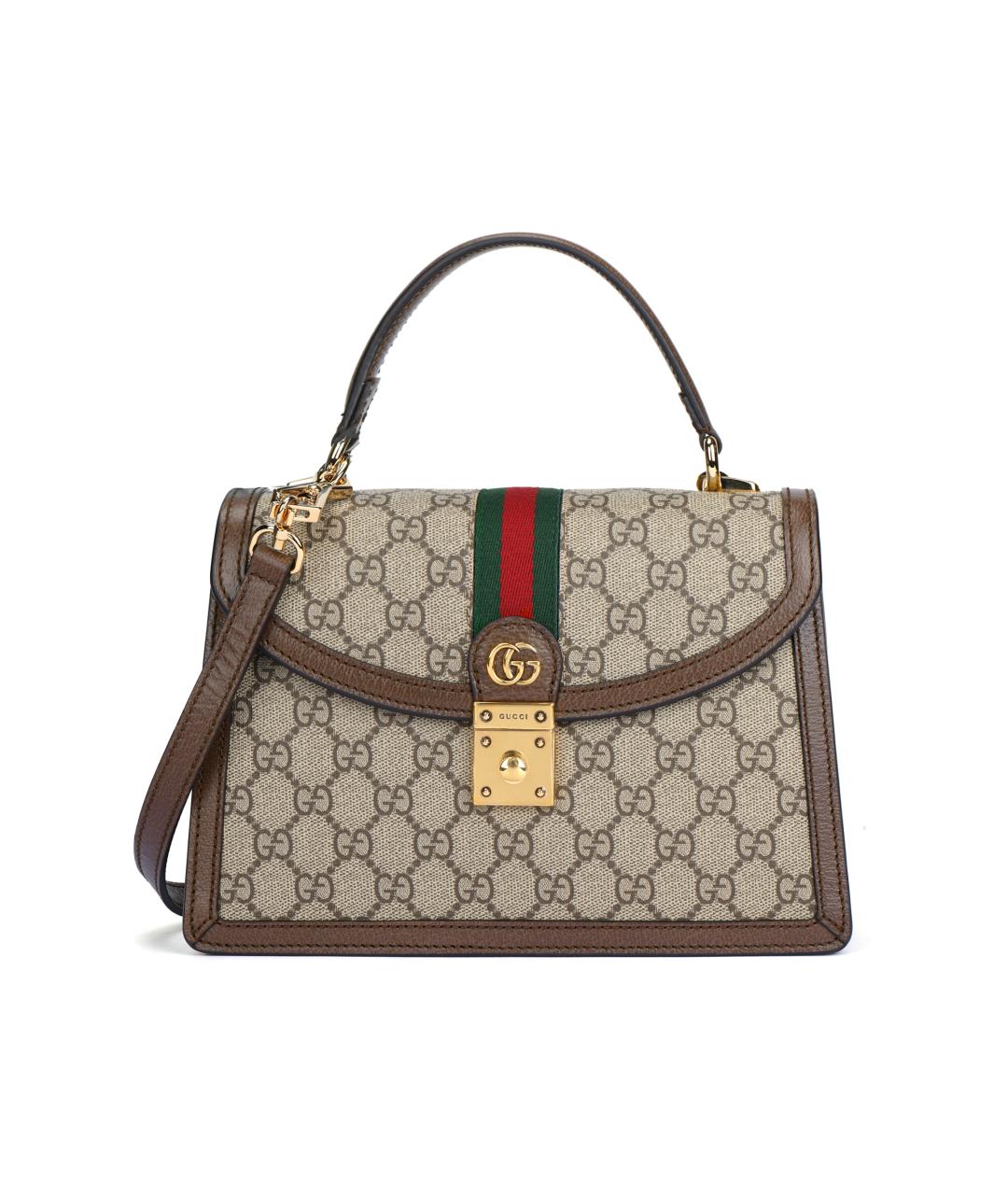 GUCCI Коричневая канва сумка через плечо, фото 1