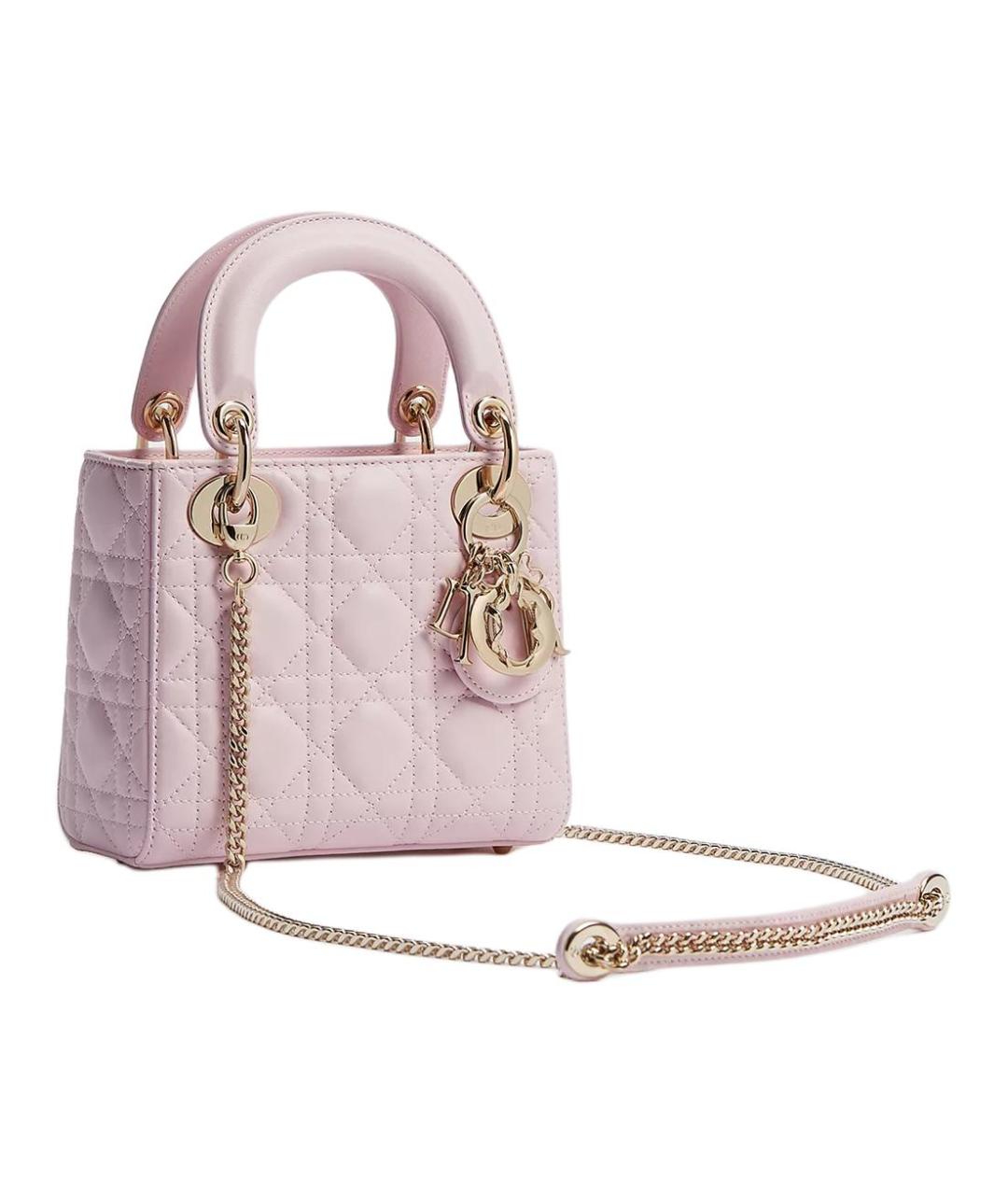 CHRISTIAN DIOR Розовая кожаная сумка с короткими ручками, фото 2