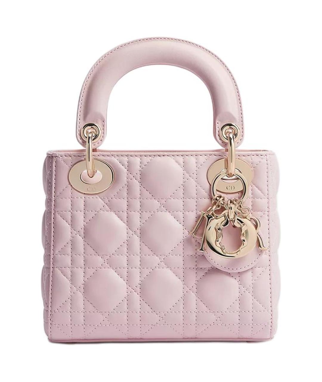 CHRISTIAN DIOR Розовая кожаная сумка с короткими ручками, фото 1
