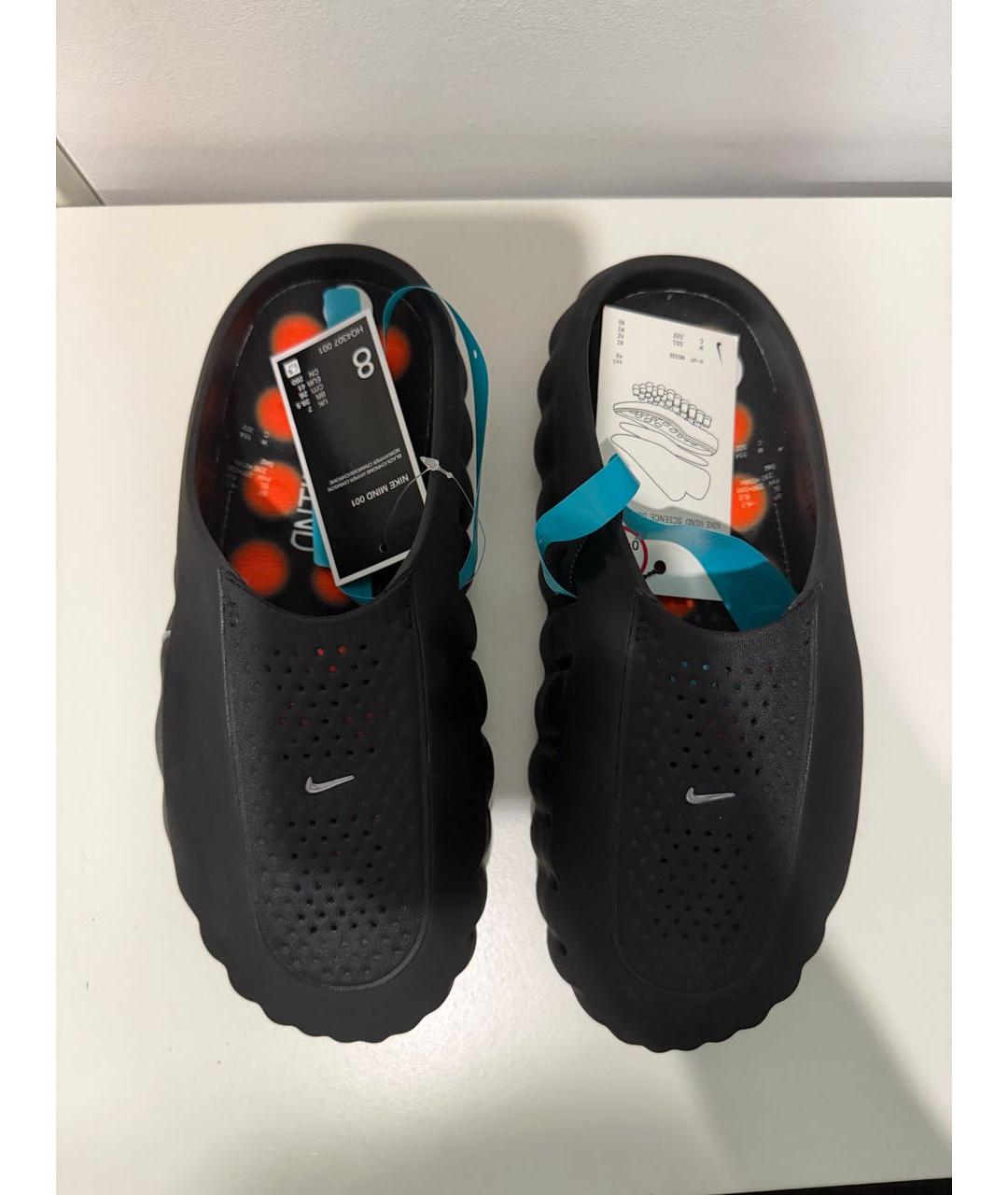 NIKE Черные резиновые шлепанцы, фото 3