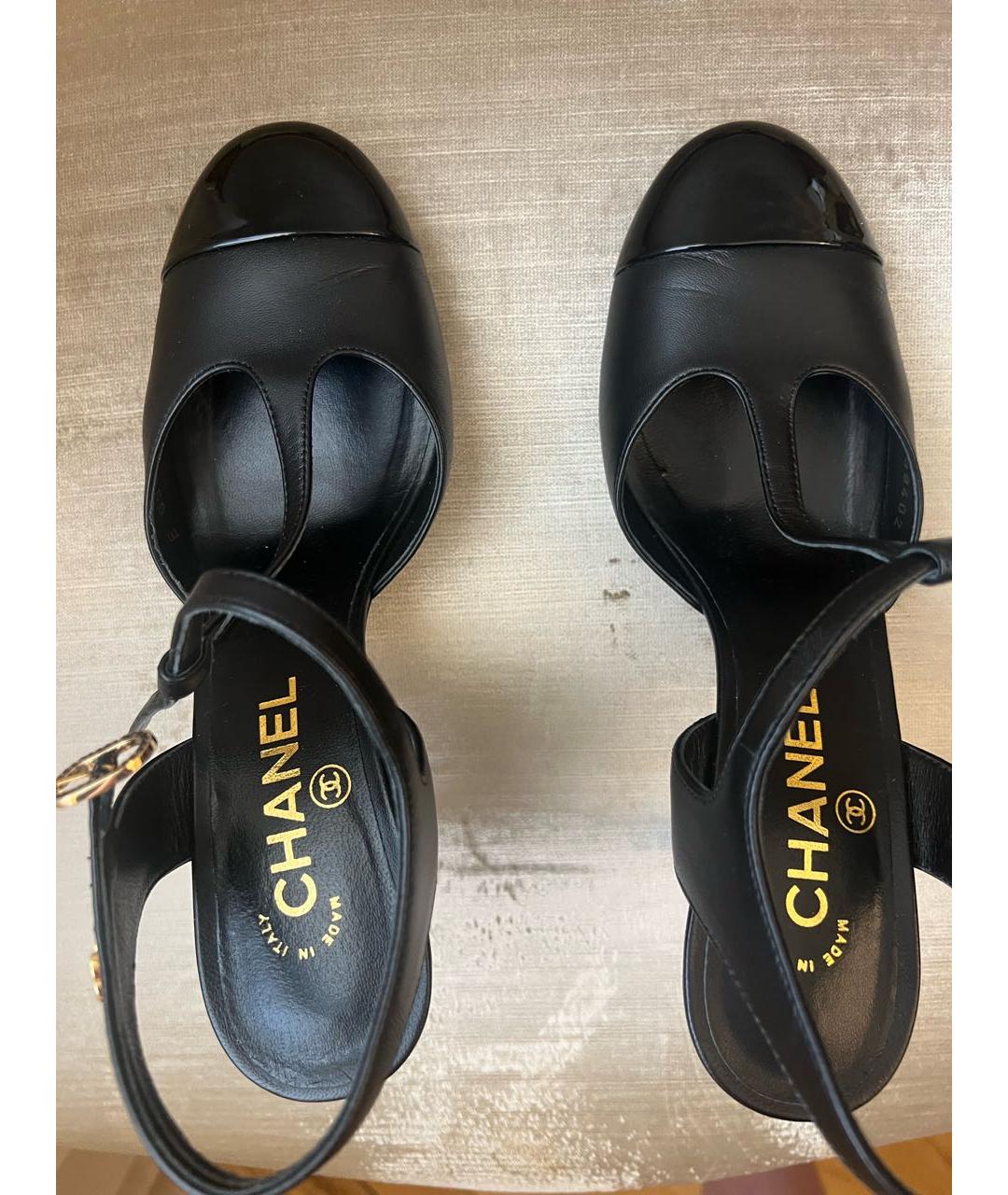 CHANEL Черные кожаные туфли, фото 3