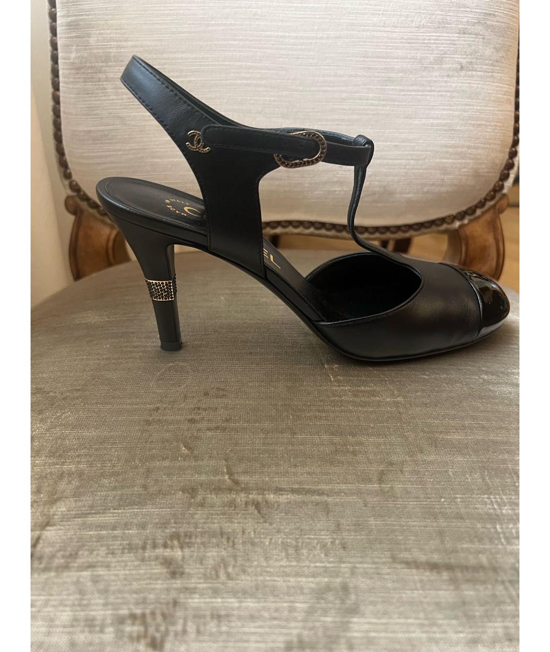CHANEL Черные кожаные туфли, фото 5
