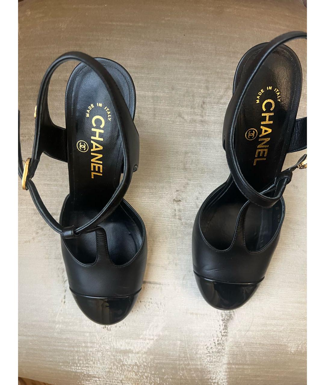 CHANEL Черные кожаные туфли, фото 2