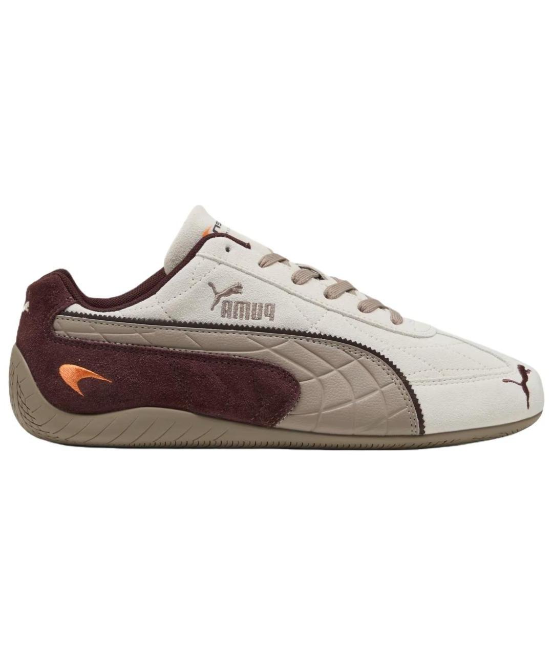 PUMA Бежевые кожаные низкие кроссовки / кеды, фото 1