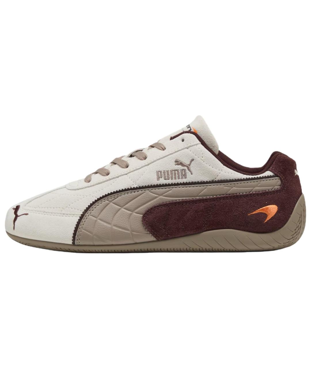 PUMA Бежевые кожаные низкие кроссовки / кеды, фото 4