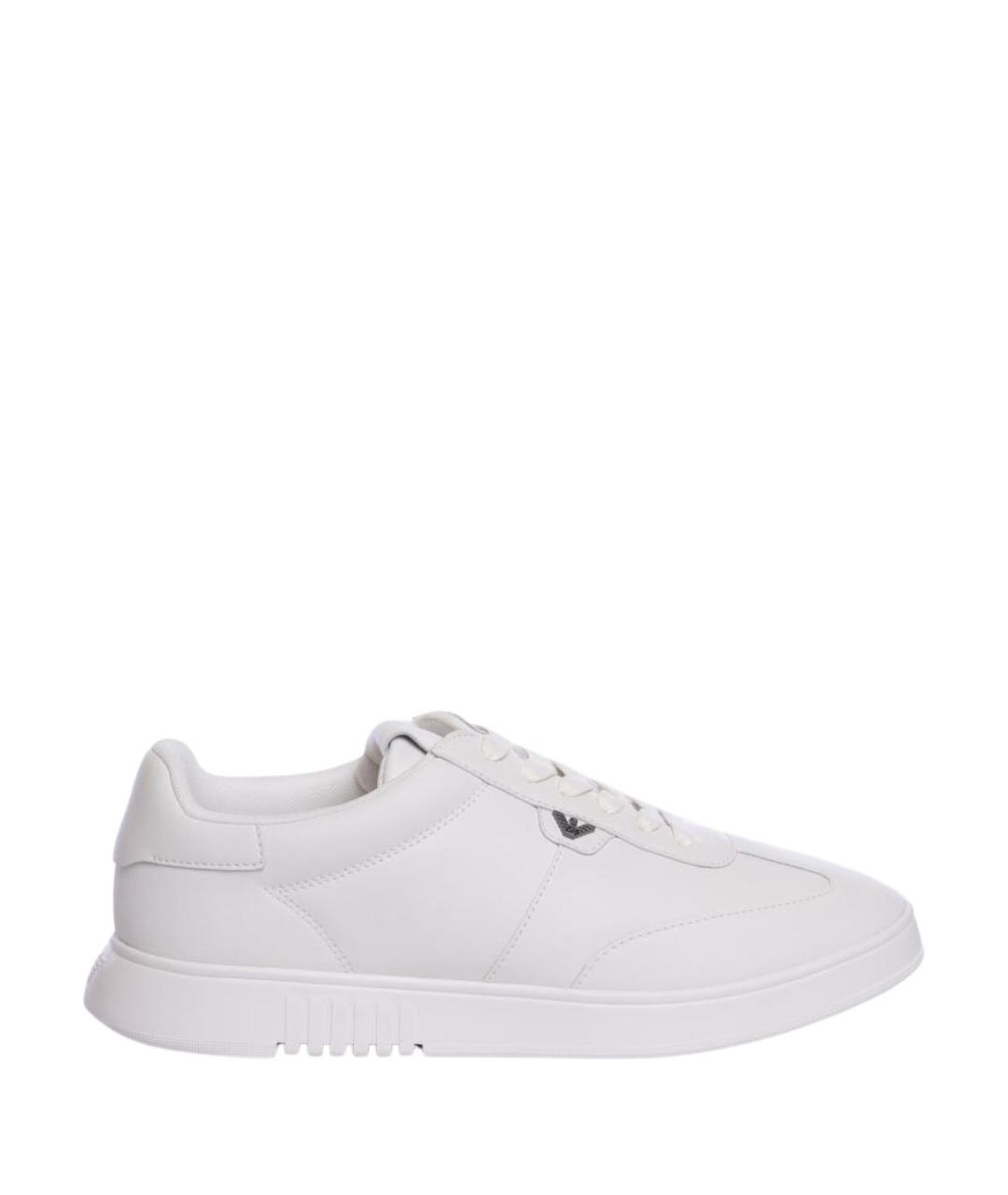 EMPORIO ARMANI Белые кожаные низкие кроссовки / кеды, фото 1