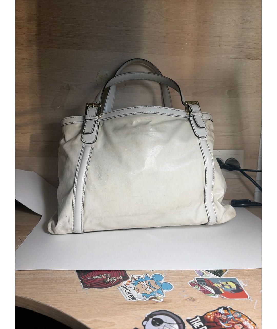 GUCCI Белая сумка тоут из лакированной кожи, фото 3