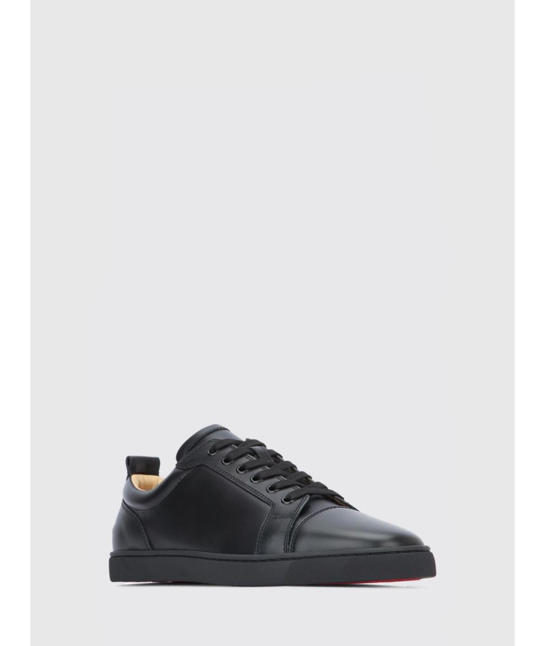 CHRISTIAN LOUBOUTIN Черные кожаные низкие кроссовки / кеды, фото 2