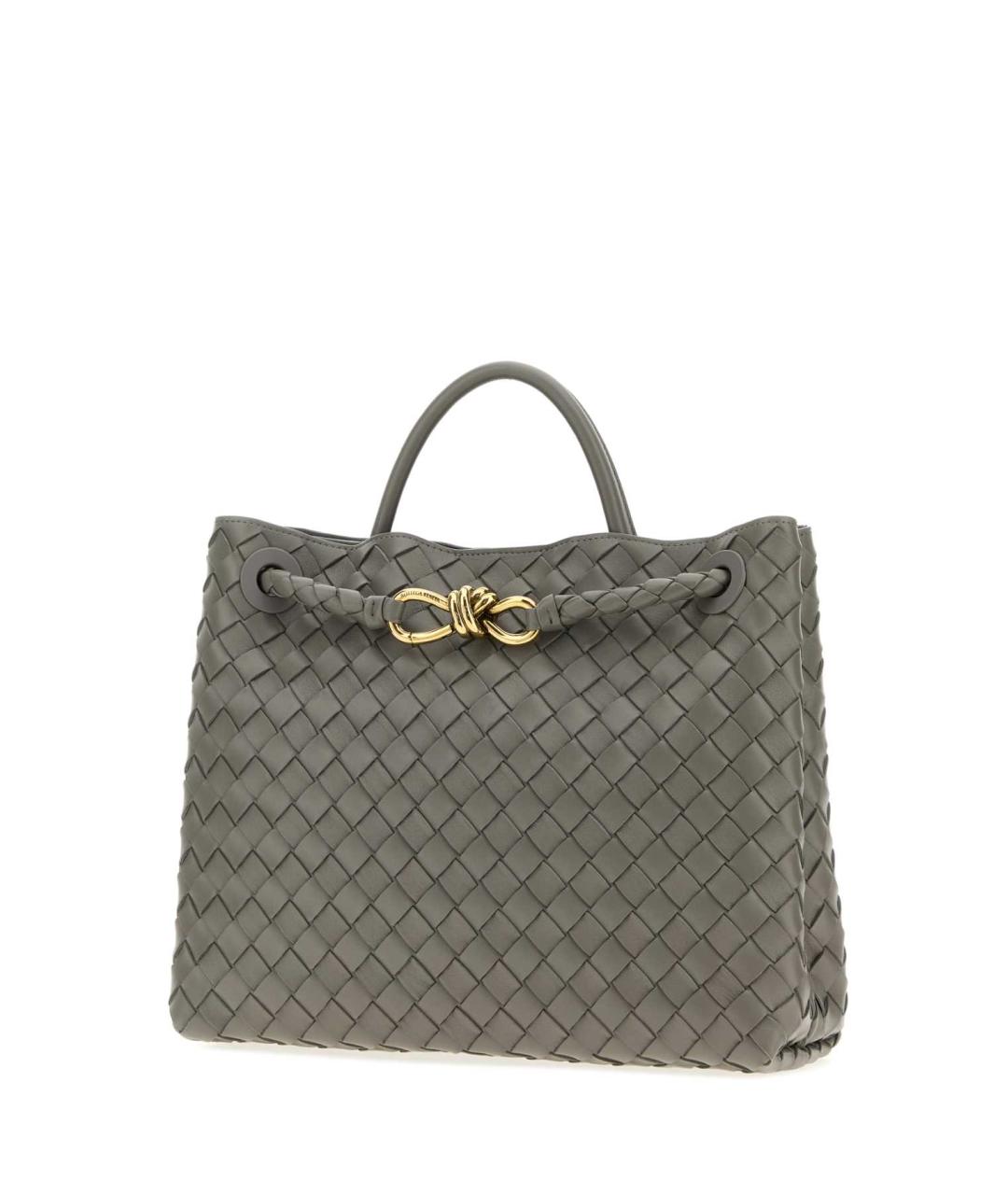 BOTTEGA VENETA Серая кожаная сумка тоут, фото 2
