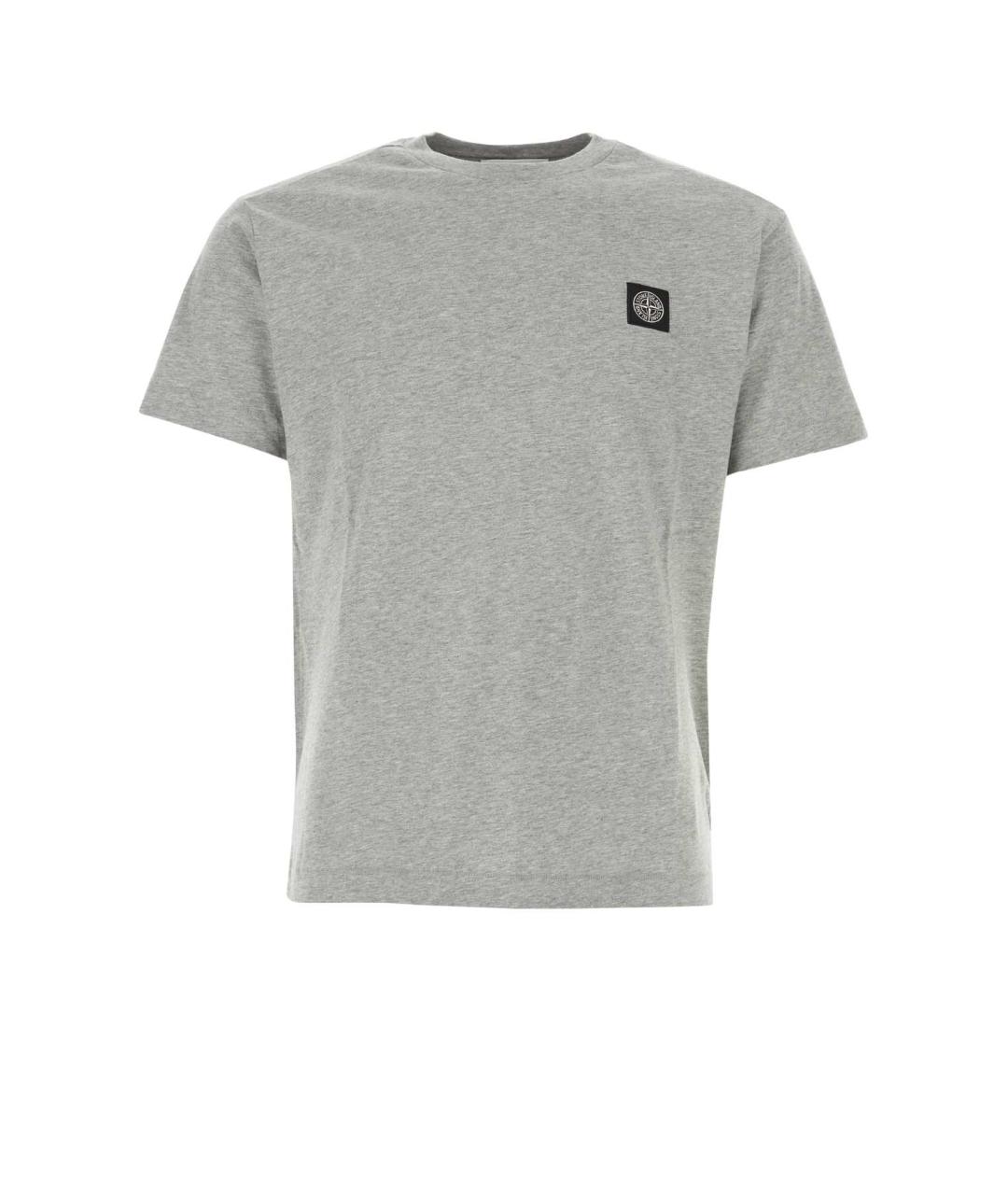 STONE ISLAND Серая хлопковая футболка, фото 1