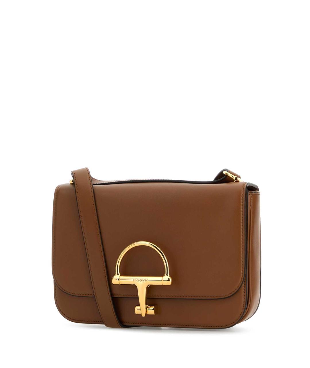 GUCCI Коричневая кожаная сумка через плечо, фото 2