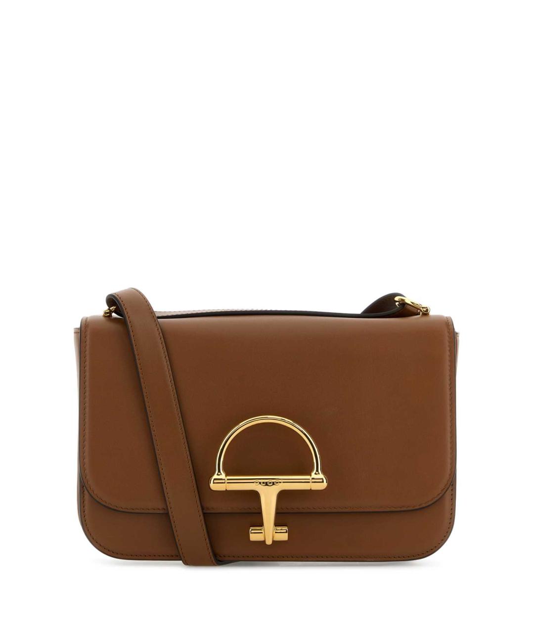 GUCCI Коричневая кожаная сумка через плечо, фото 1