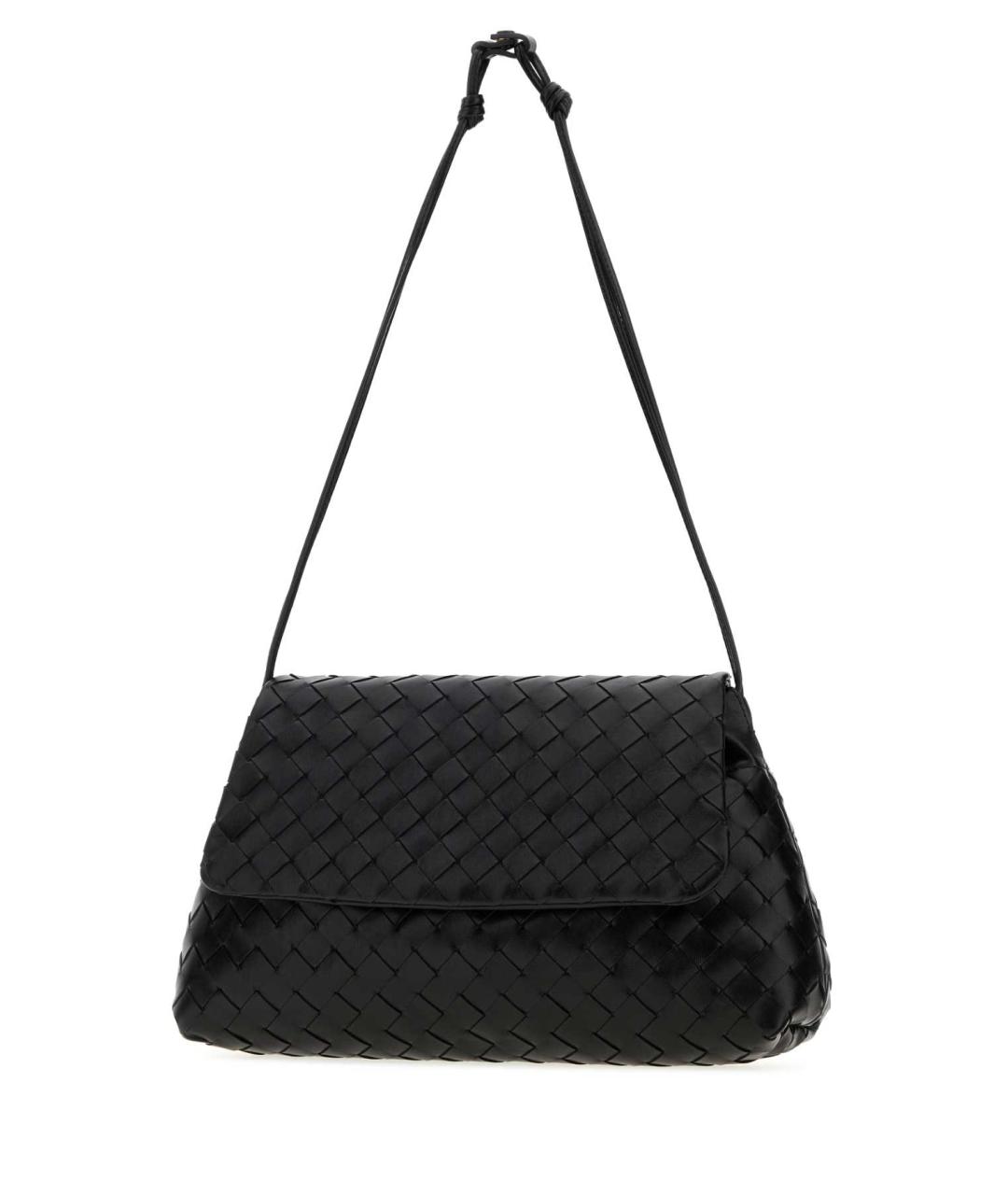 BOTTEGA VENETA Черная кожаная сумка через плечо, фото 2