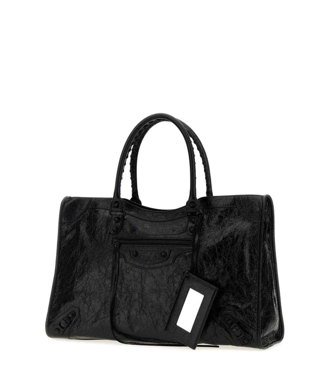 BALENCIAGA Черная кожаная сумка тоут, фото 2