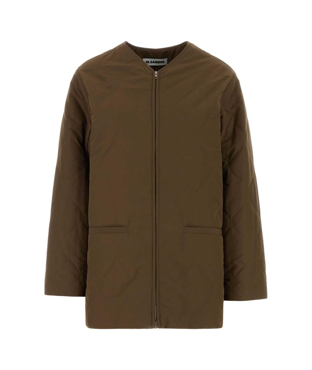 JIL SANDER Коричневая полиэстеровая куртка, фото 1