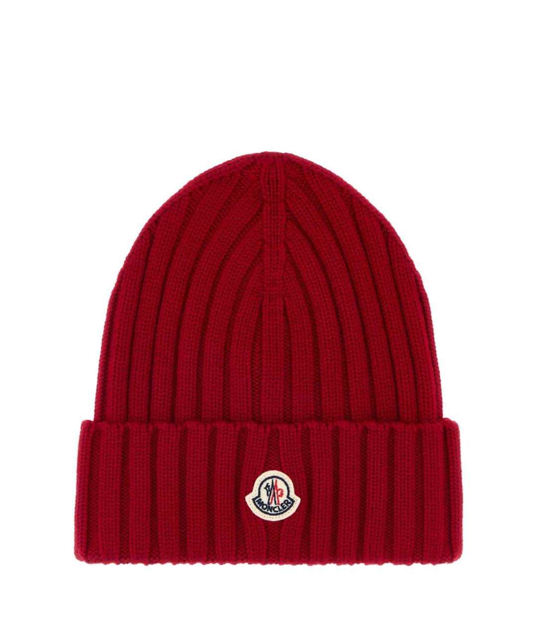 MONCLER Красная шерстяная шапка, фото 1