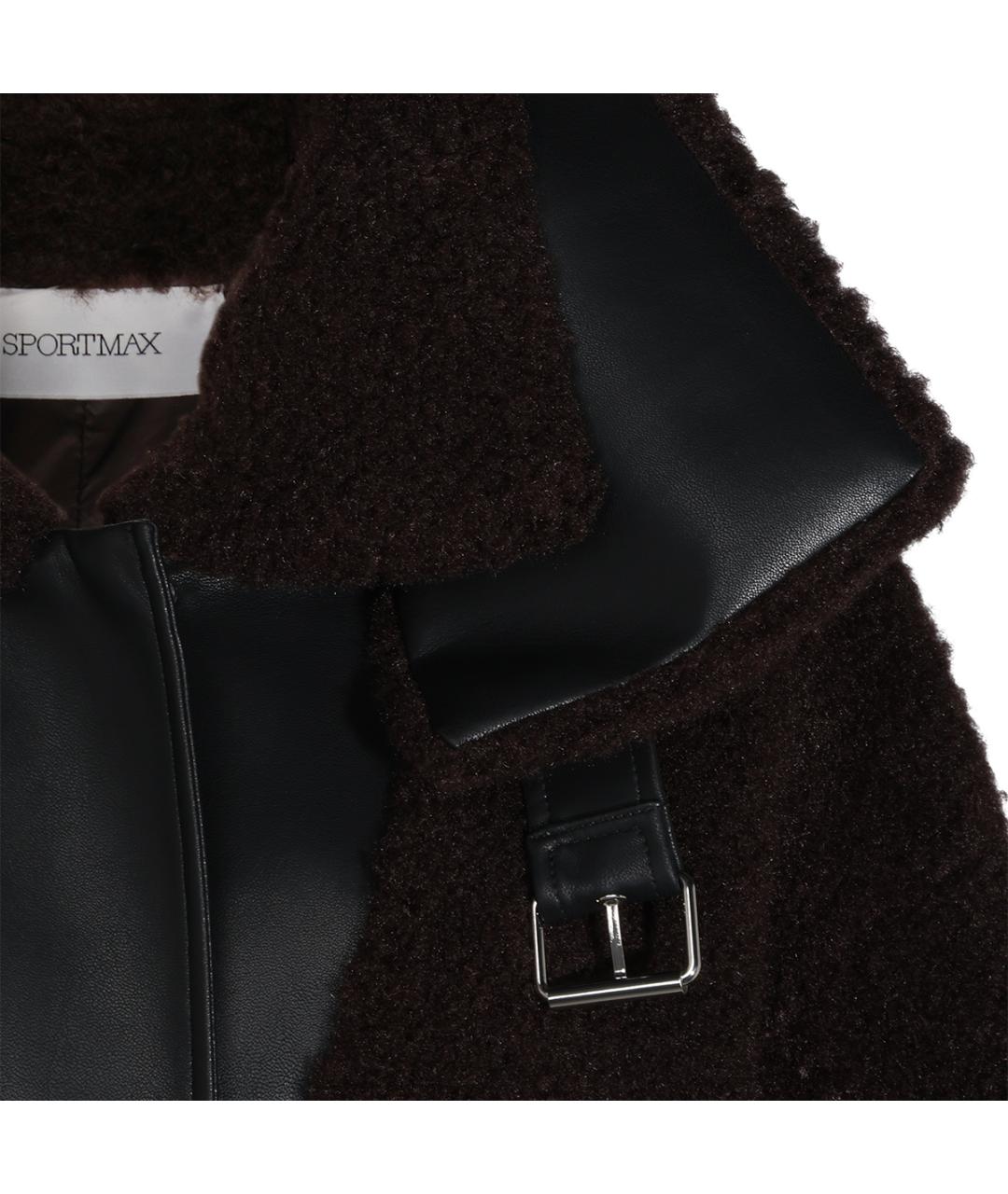 SPORTMAX Коричневая полиэстеровая куртка, фото 3
