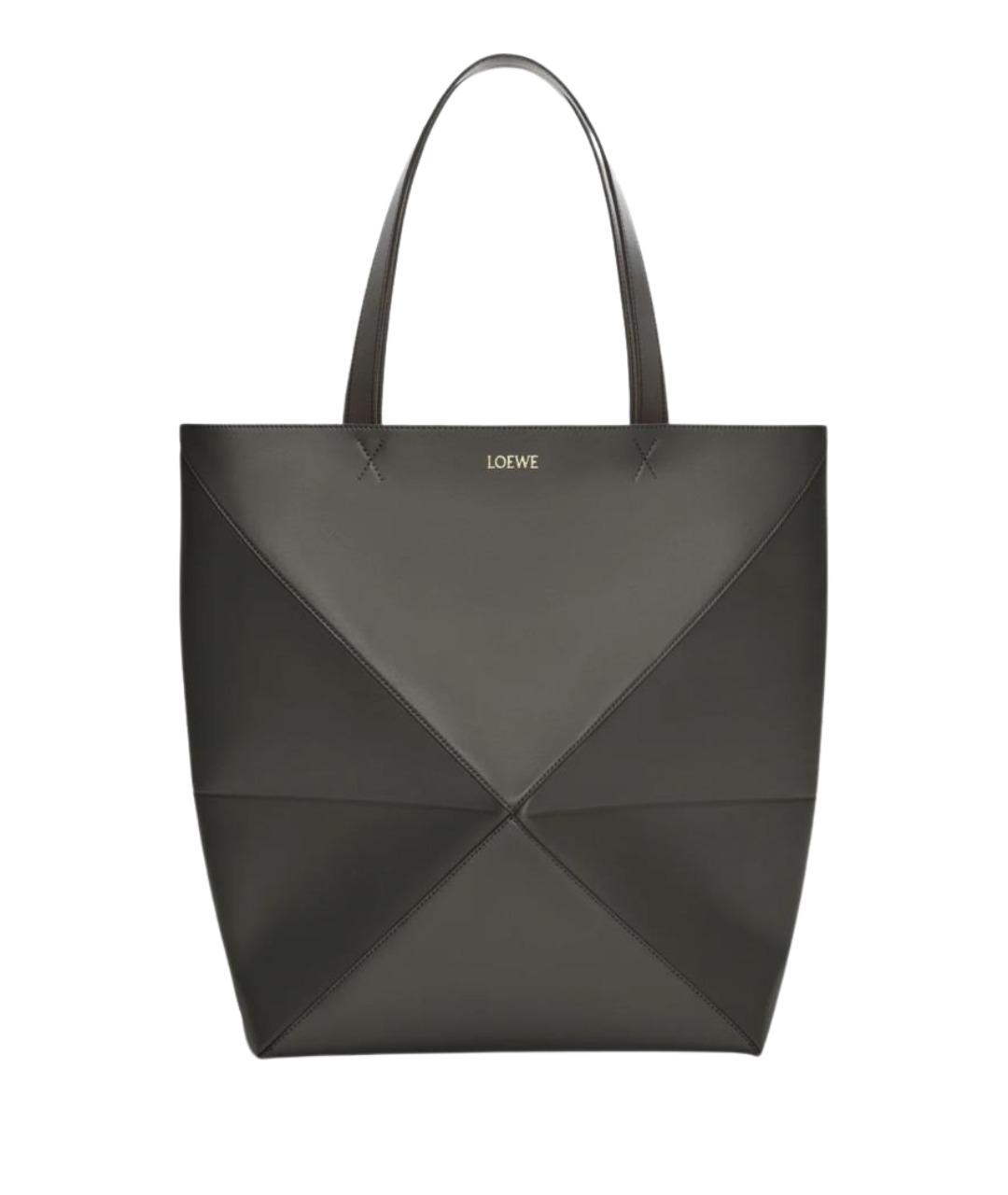 LOEWE Черная кожаная сумка тоут, фото 1