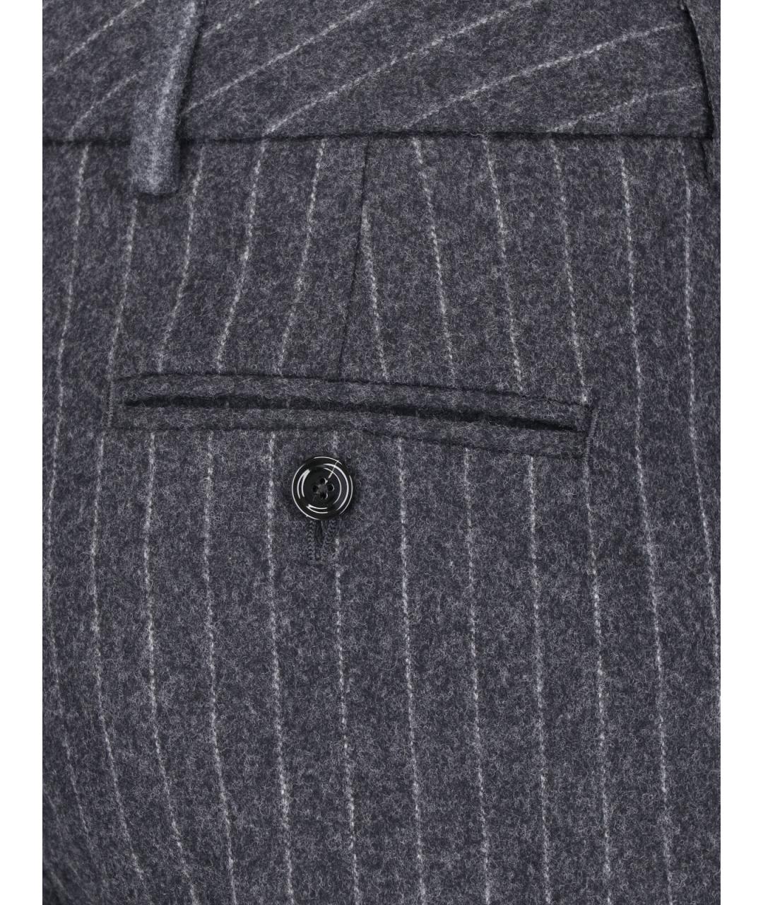 LARDINI Мульти шерстяные прямые брюки, фото 4