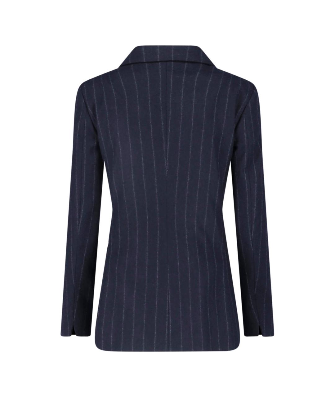 LARDINI Темно-синий шерстяной жакет/пиджак, фото 2