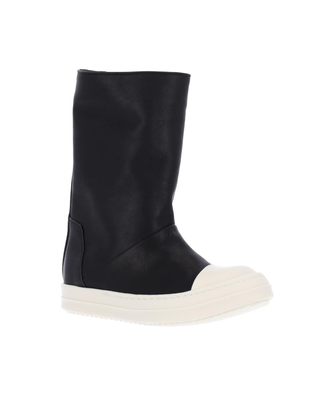 RICK OWENS Черные кожаные сапоги, фото 2