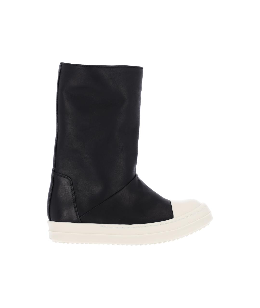 RICK OWENS Черные кожаные сапоги, фото 6