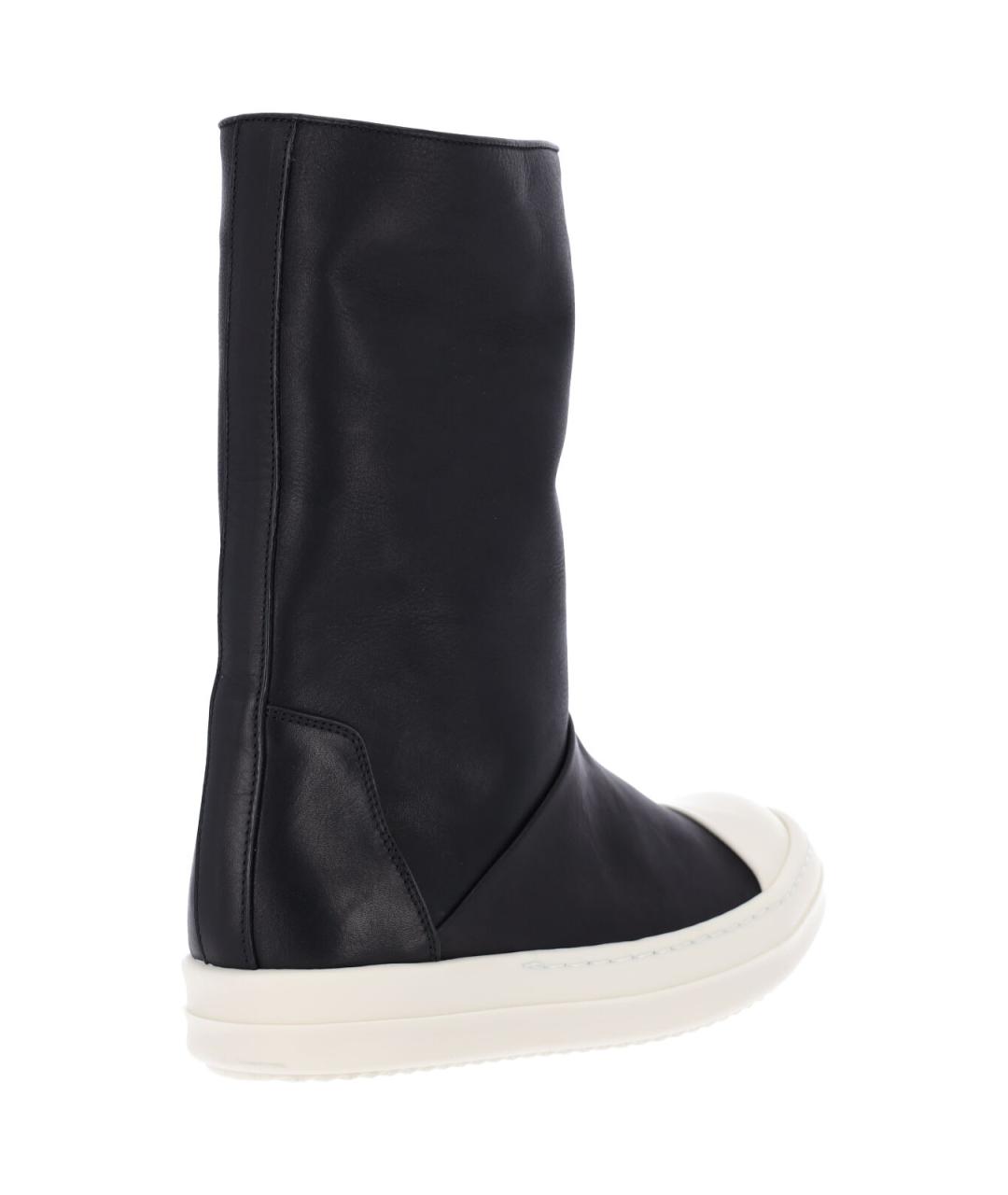 RICK OWENS Черные кожаные сапоги, фото 4