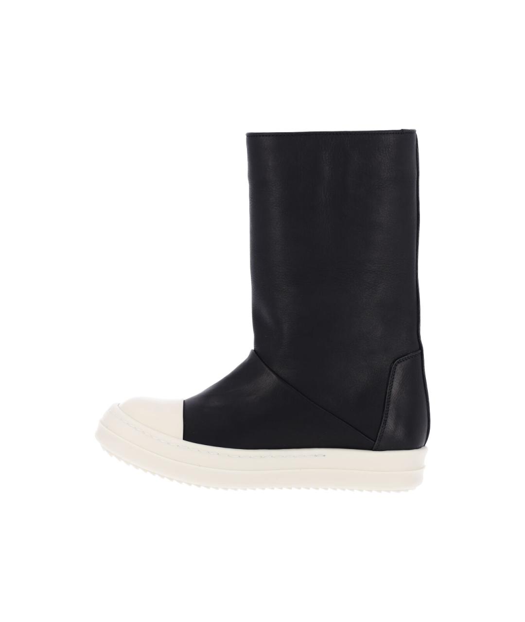 RICK OWENS Черные кожаные сапоги, фото 3
