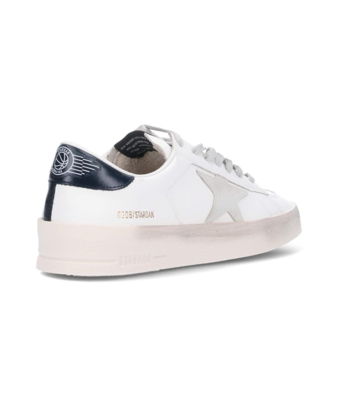 GOLDEN GOOSE Белые кожаные низкие кроссовки / кеды, фото 4
