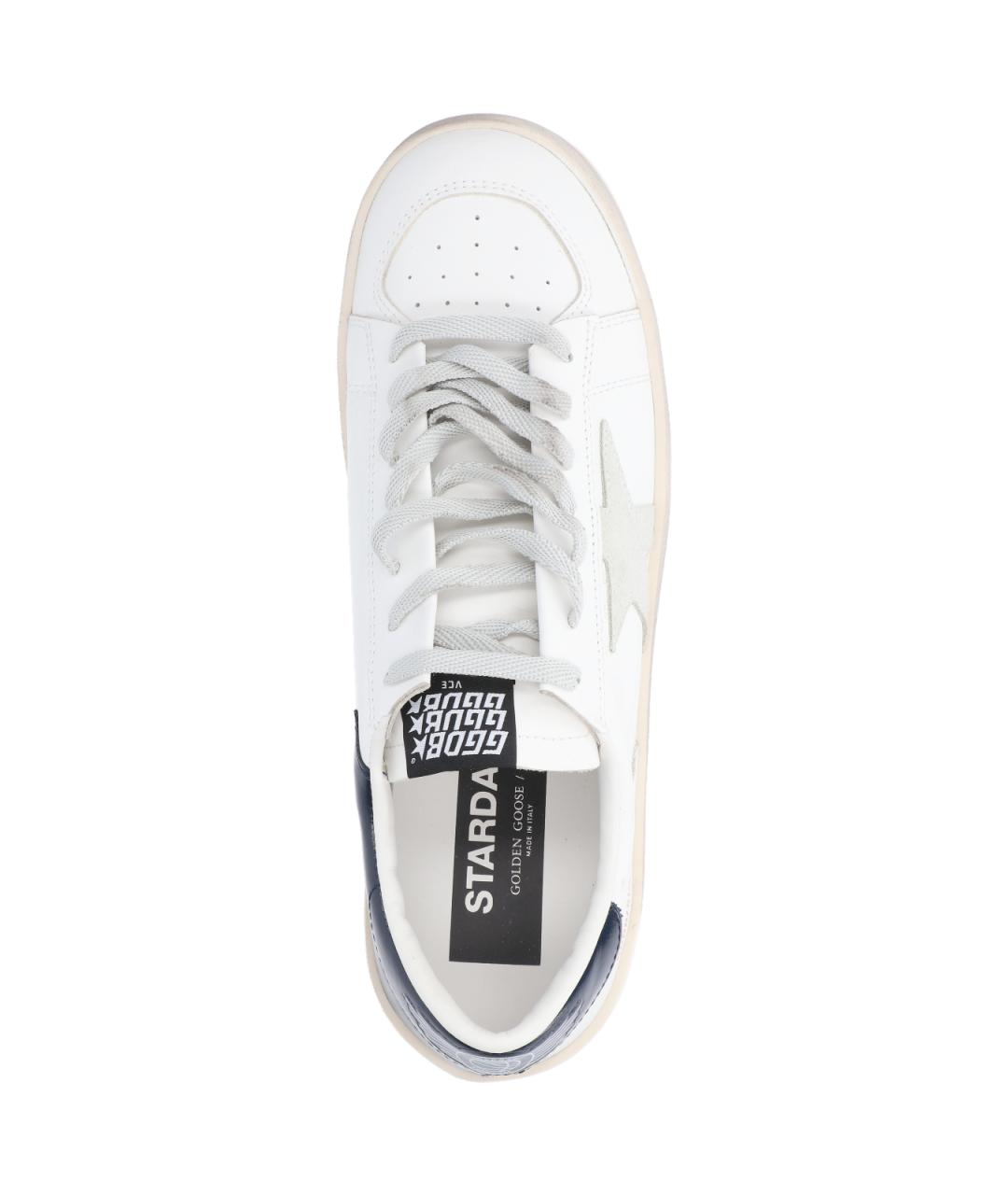 GOLDEN GOOSE Белые кожаные низкие кроссовки / кеды, фото 5