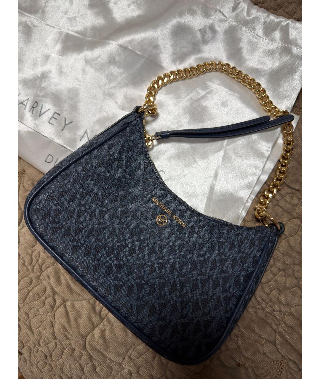 MICHAEL KORS Темно-синяя канва сумка через плечо, фото 9