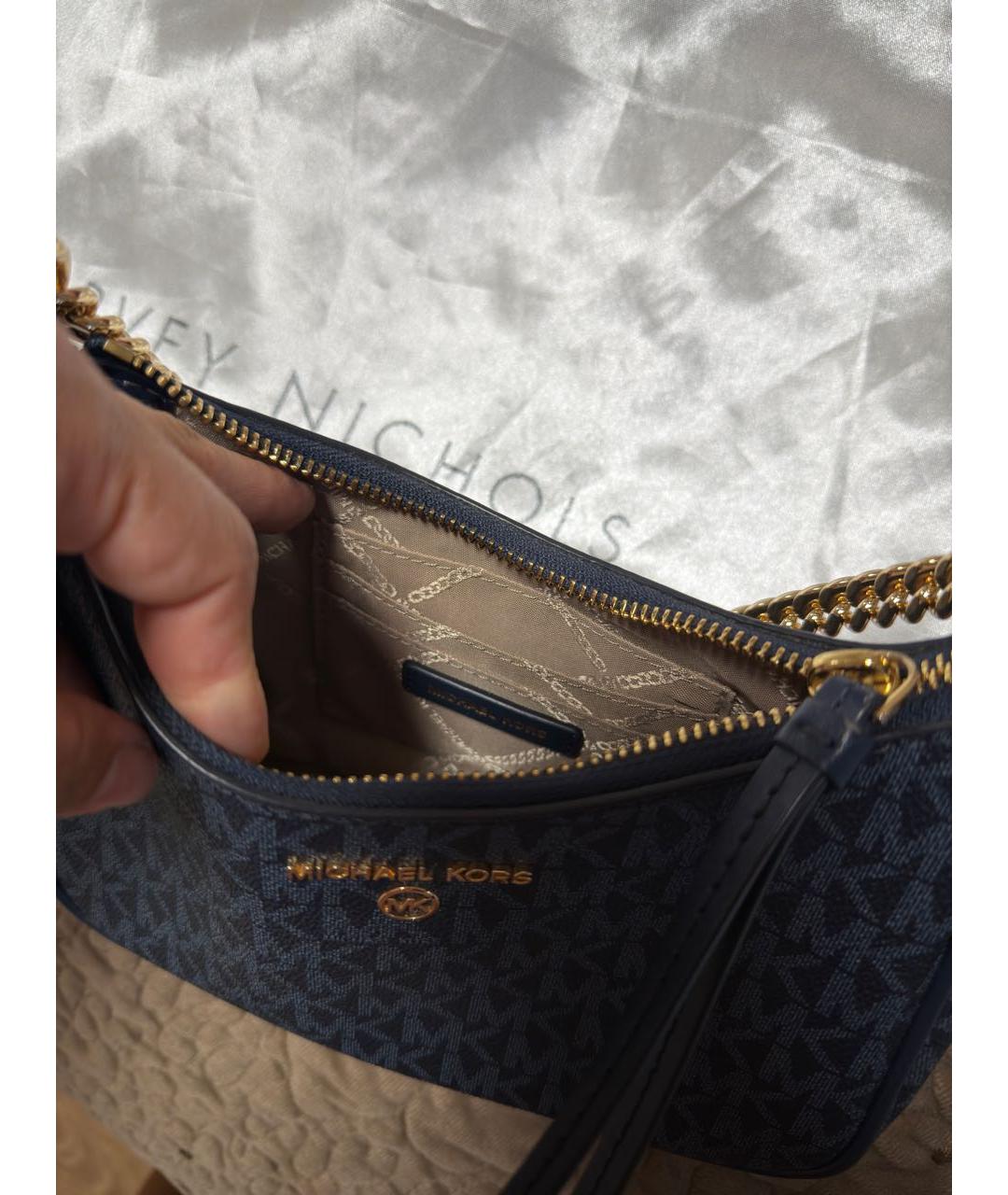 MICHAEL KORS Темно-синяя канва сумка через плечо, фото 4