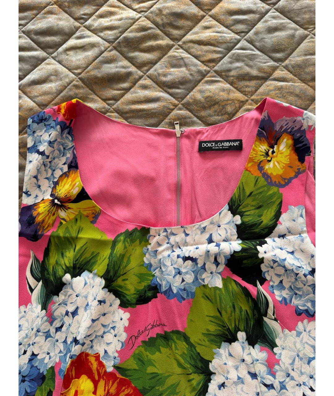 DOLCE&GABBANA Мульти вискозное коктейльное платье, фото 3