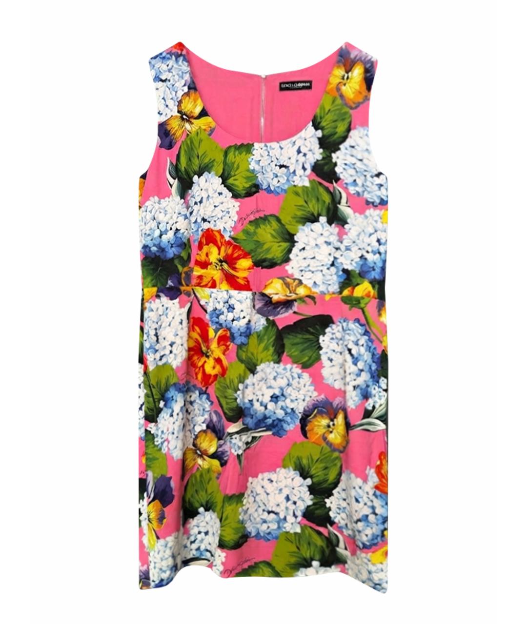 DOLCE&GABBANA Мульти вискозное коктейльное платье, фото 1