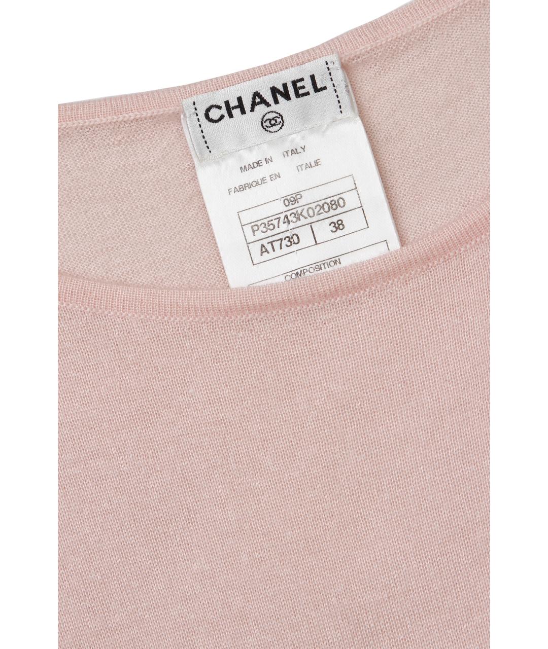 CHANEL Розовый кашемировый джемпер / свитер, фото 4