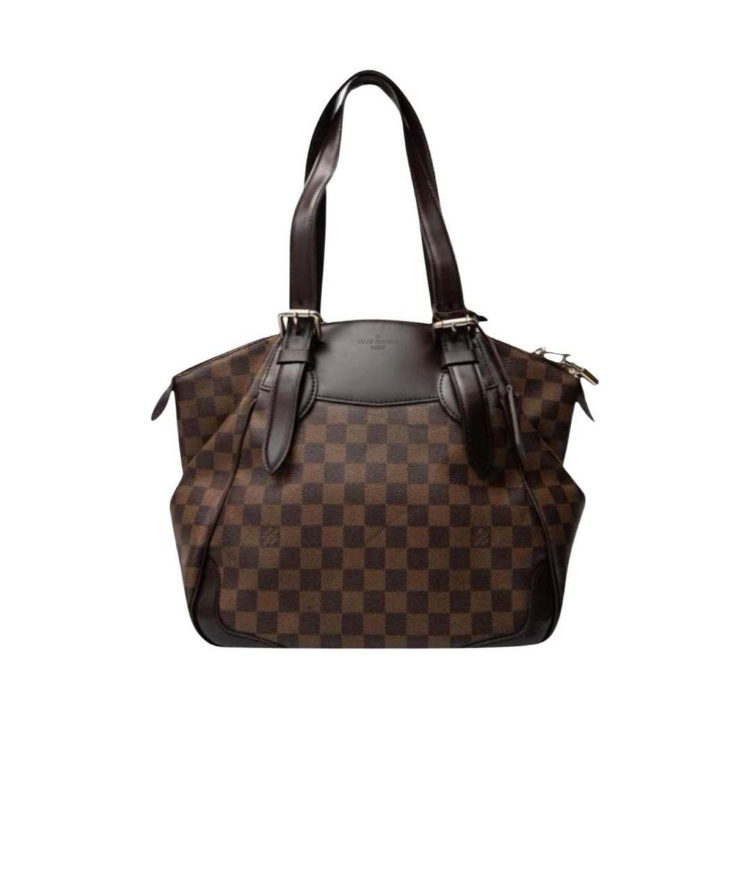 LOUIS VUITTON Коричневая канва сумка тоут, фото 9