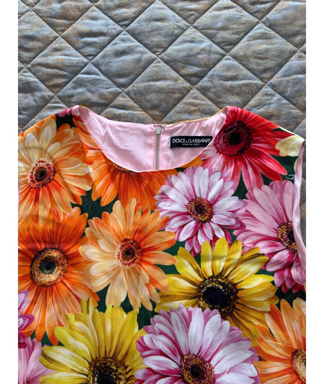 DOLCE&GABBANA Мульти вискозное коктейльное платье, фото 4