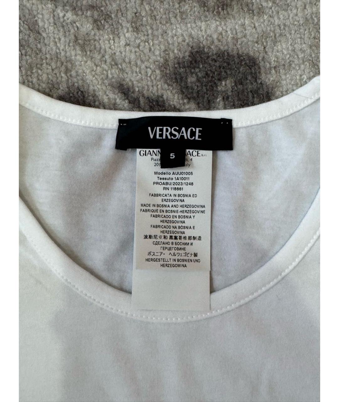 VERSACE Белая хлопковая футболка, фото 3