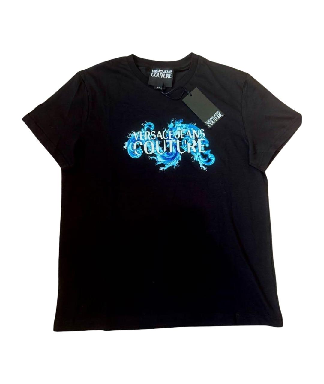 VERSACE JEANS COUTURE Черная хлопковая футболка, фото 1
