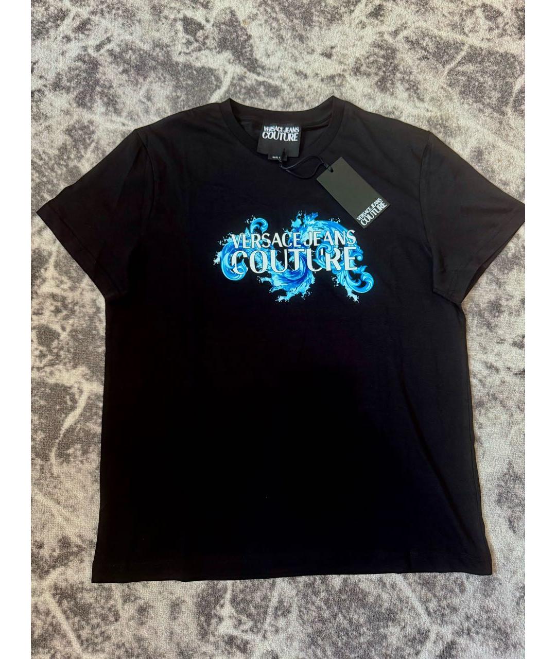 VERSACE JEANS COUTURE Черная хлопковая футболка, фото 7