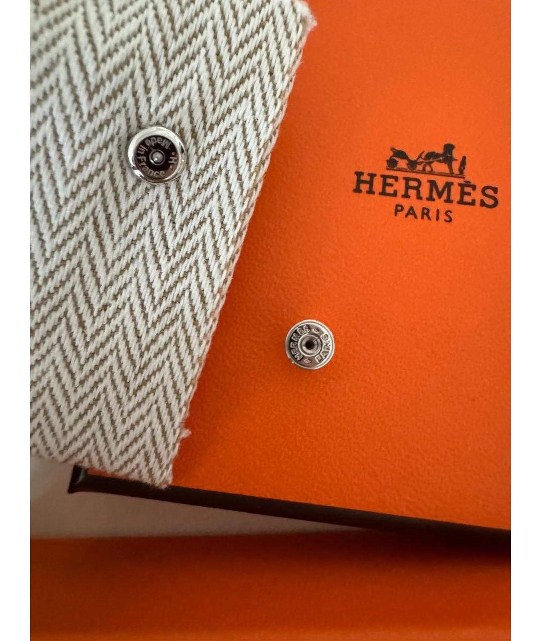 HERMES Черные металлические серьги, фото 5
