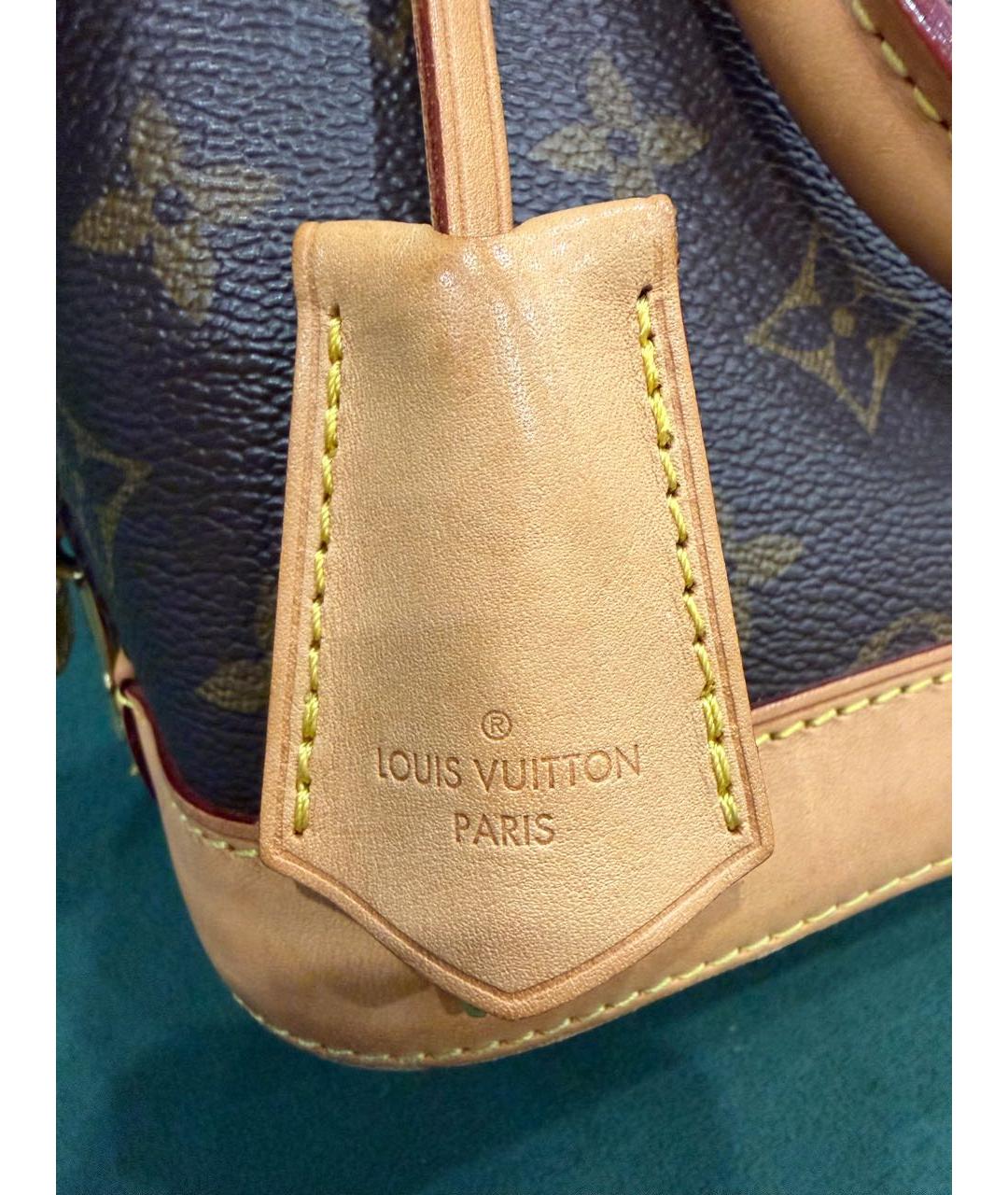 LOUIS VUITTON Коричневая кожаная сумка через плечо, фото 6