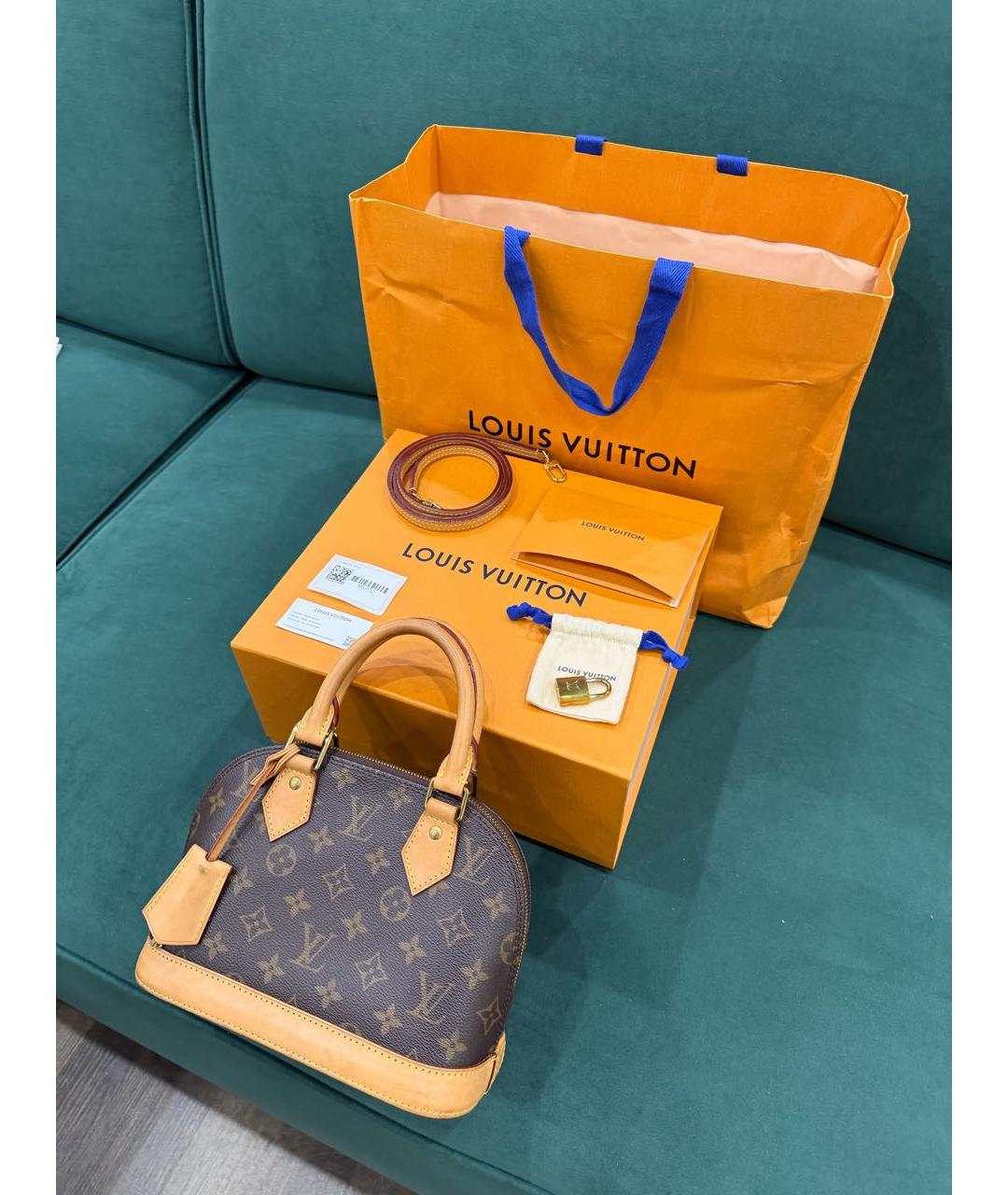 LOUIS VUITTON Коричневая кожаная сумка через плечо, фото 2