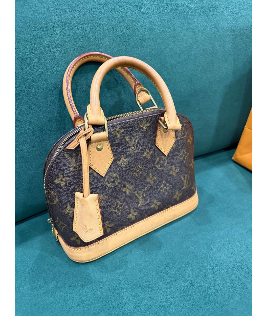 LOUIS VUITTON Коричневая кожаная сумка через плечо, фото 3