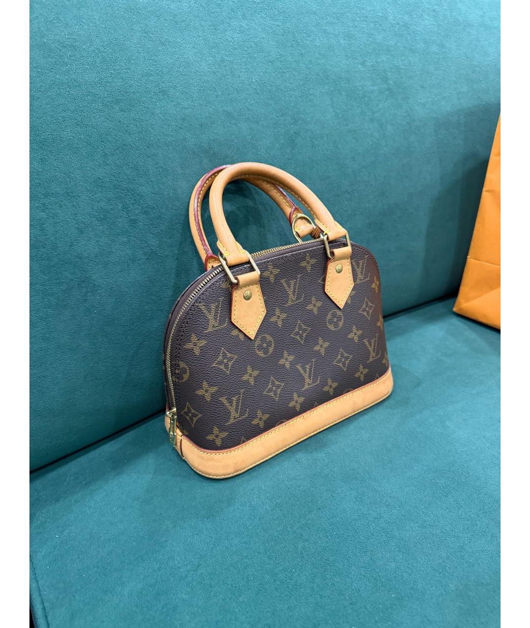 LOUIS VUITTON Коричневая кожаная сумка через плечо, фото 4